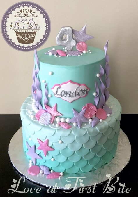 Mermaid Cake Kids Birthday Party Cake, Sea Cake, Little Mermaid Cakes, 5th Birthday Cake, Mermaid Theme Birthday Party, Mermaid Birthday Cakes, Bee Cakes, Sea Cakes, 5 Birthday