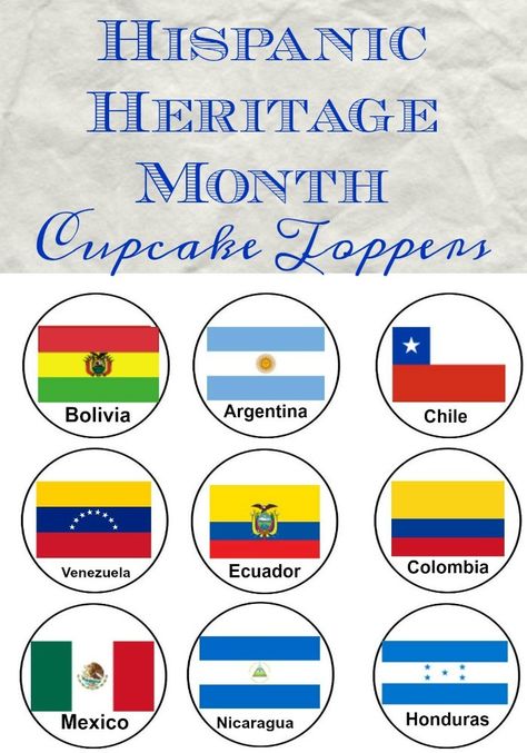 Hispanic Flags, Spanish Heritage Month, Spanish Learning Activities, Learn Spanish Online, Spanish Heritage, Cute Cupcake, Hispanic Culture, Global Education, Hispanic Heritage Month