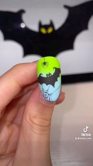 Bat Nails Art, Baby Blender, Bat Nails, Liner Brush, Nail Tutorial, Black Liner, Learn How To Paint, Weird Shapes, Lil Baby