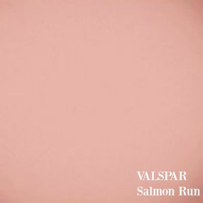 Salmon Run by Valspar - a sophisticated pink paint color for interiors. 10 Romantic Tranquil Pink Paint Colors Pale Salmon Paint Color, Salmon Pink Paint Color, Salmon Paint Color Bedroom, Salmon Pink Paint, Salmon Paint Color, Pink Paint Color, Blush Pink Paint, Office Wall Colors, Salmon Colour