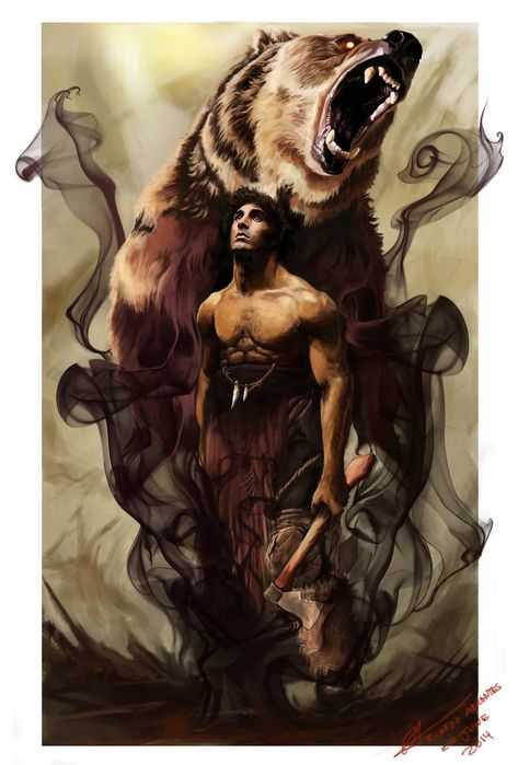 ArtStation - Skin Changer, Ricardo Casti Abrantes Bear Spirit Animal, Skin Changer, Bear Spirit, Bear Tattoo Designs, Totem Tattoo, Tier Tattoo, American Indian Tattoos, Native American Tattoo, Native American Tattoos