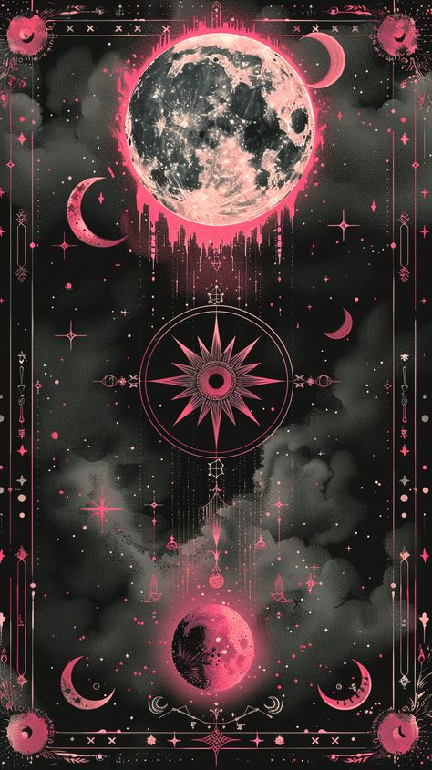 Pink and White Zodiac Signs with Stars Background Sarcastic Backgrounds, Pink And Black Aesthetic Wallpaper, Zodiac Signs Wallpaper, Ethereal Illustration, Cristina Mcallister, Pink Moon Wallpaper, Celestial Background, Mystic Wallpaper, Celestial Aesthetic