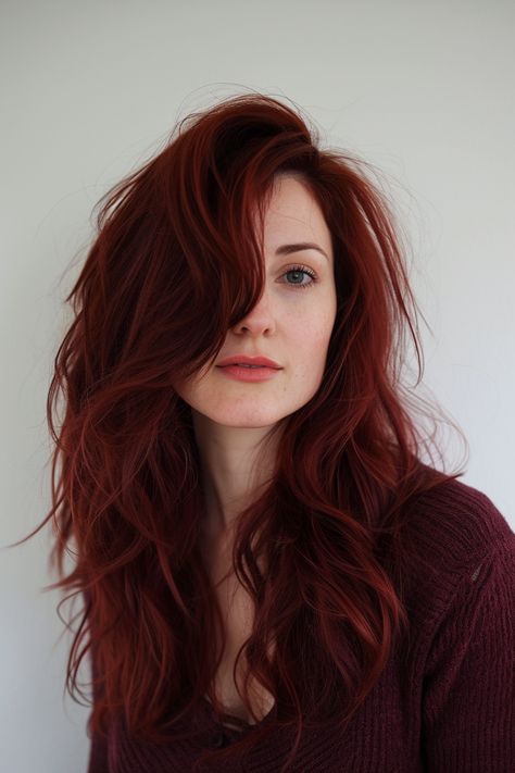 Red Types Of Hair Color, Red Hair Color For Dark Hair, Dark Rooted Red Hair, Red Hair Color Dark Roots, Dark Strawberry Red Hair, Dark Natural Red Hair Color, Intense Dark Red Hair, Rose Leslie Hair, Wine Coloured Hair