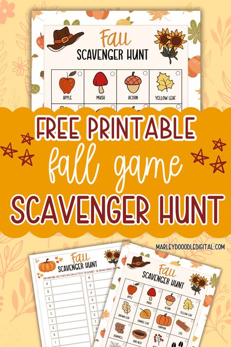 Celebrate the autumn season with our free printable fall scavenger hunts! There are two versions, one for both younger kids and older kids. It's such a fun fall activity idea and it's totally free. Fall Scavenger Hunt For Kids Printable, Fall Scavenger Hunt For Kids, Thanksgiving Scavenger Hunt, Fall Scavenger Hunt, Scavenger Hunt Printable, Free Thanksgiving Printables, Preschool Fall, Photo Scavenger Hunt, Halloween Party Printables