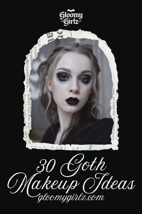 Article about 30 goth makeup ideas, featuring bold and dramatic looks for a dark, edgy style. Goth New Years Makeup, Goth Makeup Ideas, Goth Makeup Looks, Dramatic Eyeliner, Spider Queen, Cheek Contour, Edgy Elegance, Black Hair Dye, Cat Eyeliner