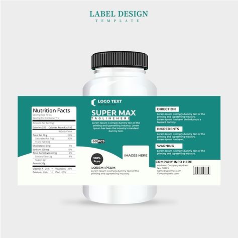 Vector bottle label design supplement la... | Premium Vector #Freepik #vector #supplement-label #vitamin #food-supplement #supplement Supplement Label Design, Supplement Bottles, Bottle Label Design, Label Templates, Art Inspiration Drawing, Bottle Labels, Label Design, Nutrition Facts, Design Template