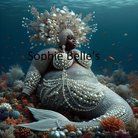 Plus Size Mermaid Art, Plus Size Goddess Art, Afrocentric Art Goddesses, Art Black Women, African Portraits Art, Art Black Love, Plus Size Mermaid, Mermaid Stories, Black Siren