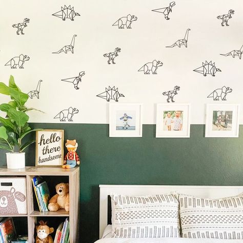 Neutral Wall Stickers for Kids, Hand drawn Playroom Decor, Nursery Decor | FUNLIFE Boy Room Accent Wall, Dinosaur Toddler Room, Dinosaur Bedroom Wall, Minimalist Dinosaur, Boys Dinosaur Bedroom, Dinosaur Boys Room, Dinosaur Kids Room, Paper Dinosaur, Dino Room