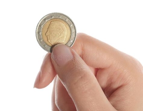 Young woman holding coin isolated on white. Closeup , #Ad, #holding, #woman, #Young, #coin, #Closeup #ad Anatomy Study, White Stock, Drawing Tips, Young Woman, Anatomy, Investment, Close Up, Photo Image, Coin