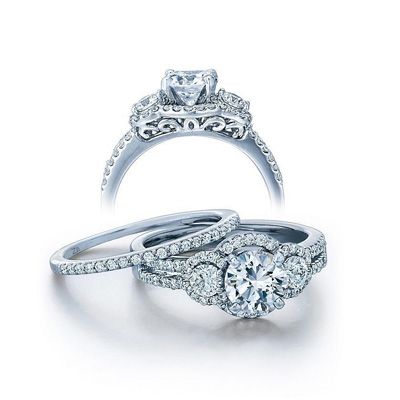 1-3/4 CT. T.W. Diamond Bridal Set in 14K White Gold - Zales *this is gorgeous Princess Cut Diamond Wedding Rings, Beautiful Wedding Ring Sets, Wedding Ring Sets Vintage, Moissanite Wedding Ring Set, Unique Engagement Ring Settings, Wedding Rings Princess Cut, Moissanite Wedding Ring, Diamond Wedding Rings Sets, Beautiful Wedding Rings