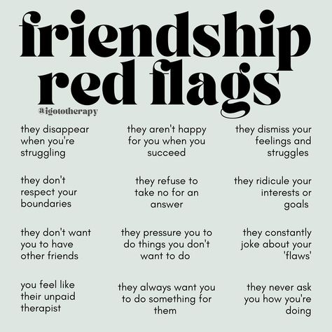 I Go to Therapy on Instagram: “🚩 Red flags don’t only exist in romantic relationships - it’s also important to reflect on our friendships / other platonic relationships.…” Go To Therapy, Bullet Journal Ideas Templates, Platonic Relationship, I Need A Hug, I Hate People, Respect Yourself, Hate People, Red Flags, Our Friendship