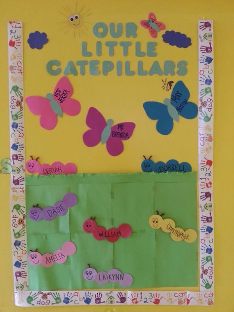 Bulletin board idea I did for my infant room class Infant Bulletin Board, Daycare Bulletin Boards, Room Door Ideas, Toddler Bulletin Boards, Infant Room Daycare, Spring Classroom Door, William Christopher, Infant Daycare, Daycare Rooms