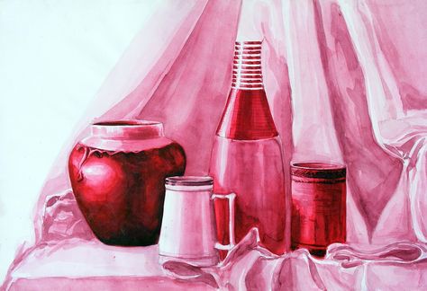 Still-life, monochrome, watercolour Monochrome Watercolor Still Life, Still Life Monochrome Painting, Watercolour Monochrome, Monochrome Still Life, Watercolour Still Life, Monochrome Drawing, Monochromatic Drawing, Monochromatic Painting, Art Education Projects