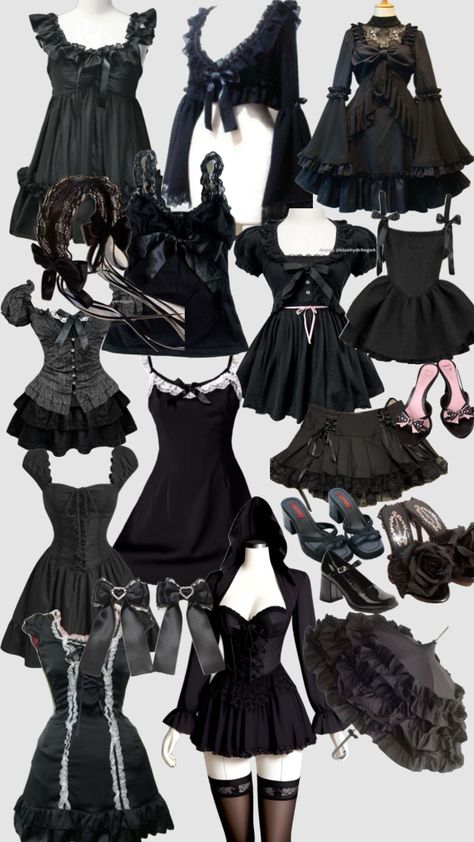 dream closet 🖤 Goth Coquette Outfits, Casual Gothic Outfits, Goth Basics, Emo Dress, Goth Outfit Inspo, Goth Coquette, Dark Coquette, Save Outfits, Tank Outfit