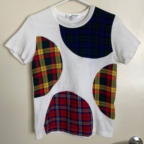 Comme des Garcons T-shirt Limited Edition Comme Des Garcons T Shirt, Commes Des Garcons, Plaid Design, Comme Des Garcons, Made In France, Red White, Limited Edition, Plaid, Womens Tops