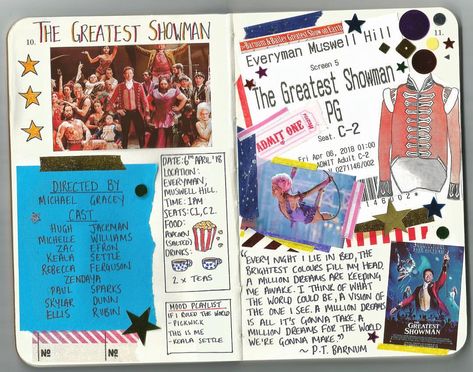 Movie Journal, Movie Collage, Film Journal, Music Journal, Cool Journals, Movie Poster Wall, Film Studies, The Greatest Showman, Journal Aesthetic