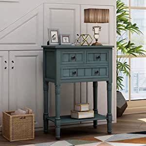 Knocbel Narrow Entry Console Table with 3 Storage Drawers and Bottom Shelf, Entryway Hallway Foyer Sofa Table with Legs, 23.7" W x 13" D x 31.1" H (Navy) Slim Sofa Table, Living Room Necessities, Slim Sofa, Sofa Table With Drawers, Small Entryway Table, Rustic Entryway Table, Entry Console Table, Rustic Side Table, Console Table With Drawers