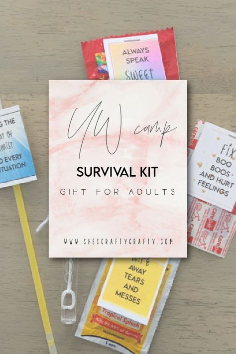 Camp Survival Kit, Survival Kit Gifts, Survival Kit For Teachers, Young Women Activities, Survival Kits, Girls Camp, Latter Days, Latter Day Saints, Survival Kit