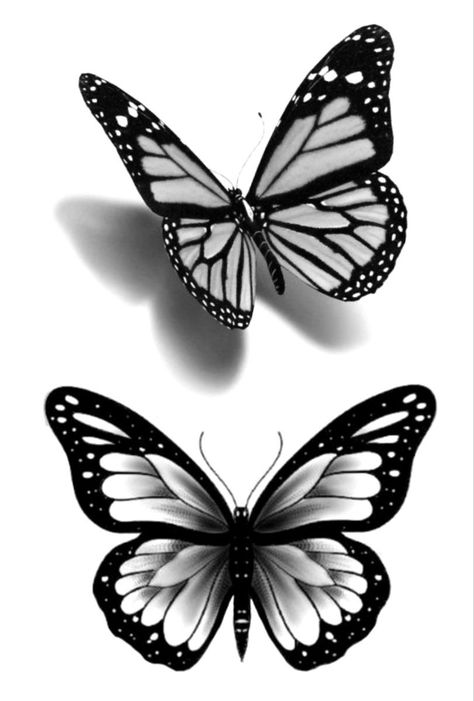 Tattoo Butterfly Stencil, Realistic Butterfly Tattoo Designs, Realistic Butterfly Drawing, Butterfly Tattoo Realistic, Black And Grey Butterfly, Mariposas Tattoo, Butterfly Drawing Outline, Tattoo Borboleta, Butterfly Sleeve Tattoo