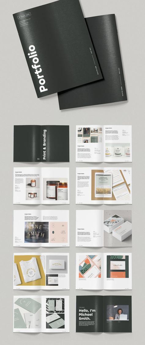 Minimalist Portfolio Brochure Template with Bold Typography Portfolio Design Layouts, Portfolio D'architecture, Design Portfolio Layout, Indesign Portfolio Template, Graphic Design Portfolio Book, Indesign Portfolio, Layout Portfolio, Product Catalog Template, Cv Inspiration