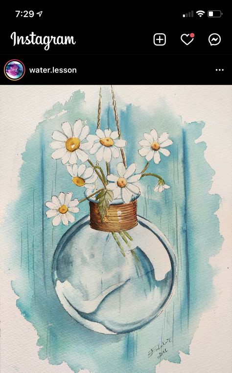 심플한 그림, Watercolor Paintings Nature, Watercolor Art Paintings, Beautiful Art Paintings, Watercolor Paintings Easy, Watercolor Flower Art, 수채화 그림, Watercolor Paintings Tutorials, Watercolor Art Lessons