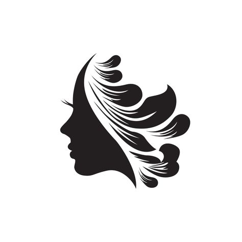 Beautiful young woman with stylish hair vector silhouette. spa salon and hairstyle logo. Hair Logo Design Ideas, Hairstyle Logo, Hair Logo Design, Hair Vector, Hair Logo, Classy Gowns, Vector Silhouette, Free Vectors, Stylish Hair