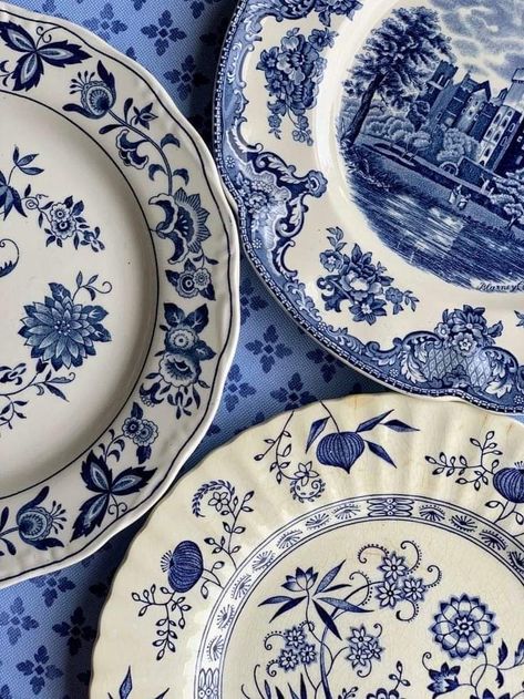 Blue And White Dinnerware, Italian Plates, Crockery Design, Fine Dinnerware, Blue Cottage, Antique Dishes, Ceramic Tableware, Blue China, Blue Plates