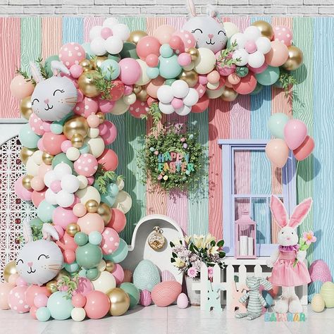 Amazon.com: Easter Balloon Garland Pastel Balloons Arch with 145Pcs Dusty Sage Pink Green Latex Balloon Large Bunny Foil Balloon for Spring Flower Easter Party Supplies Baby Shower Decoration (Pink) : Home & Kitchen Bunny Balloon Arch, Spring Balloon Arch, Easter Balloon Arch, Daisy Party Decor, Bunny Balloon, Pink Baby Shower Decorations, Rabbit Birthday, Spring Garden Party, Daisy Party