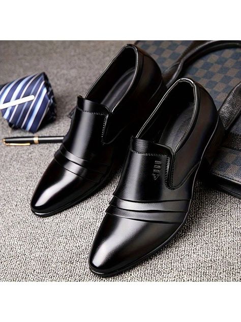 Spring And Autumn New Men's Business Pu Leather Shoes, British Pointed Formal Shoes, Lace-up Low-top Large Size Pu Leather Shoes For MenI discovered amazing products on SHEIN.com, come check them out! Leather Shoes For Men, Formal Loafers, Painting Leather, Black Business, Business Formal, Leather Shoes Men, Shoes Lace, Men Shoes Size, Formal Shoes