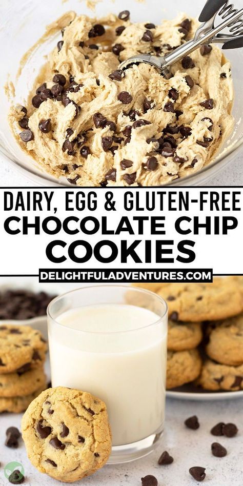 Oat Flour Chocolate Chip Cookies, Oat Flour Cookies, Dairy Free Chocolate Chip Cookies, Vegan Gluten Free Cookies, Cookies With Chocolate Chips, Egg Free Cookies, Cookies With Chocolate, Dairy Free Cookies, Gluten Free Chocolate Chip Cookies