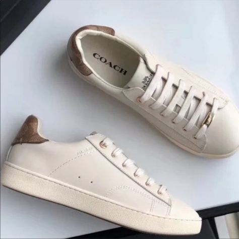 COACH LOW CUT SNEAKERS Coach Shoes Outfit, Tenis Coach, Coach Shoes Women, Coach Tennis Shoes, Black Tennis Shoes, Plaid Shoes, Low Cut Shoes, Heels Aesthetic, Coach Sneakers