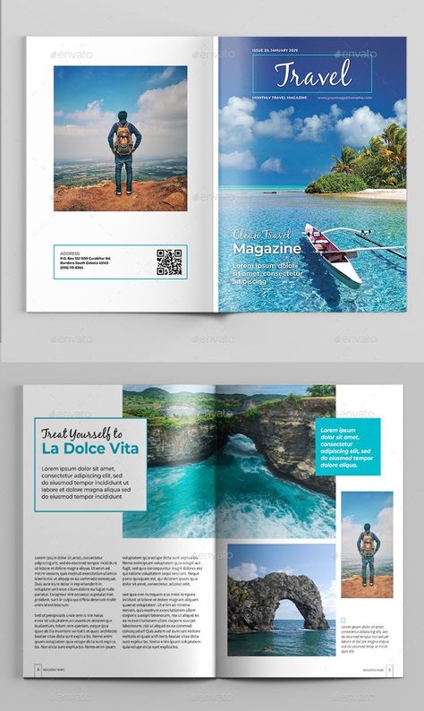 This beautiful and modern magazine template is perfect for your next travel adventure. With its stylish design and easy-to-use layout, you can easily create a stunning magazine that will inspire your readers to explore the Digital Magazine Design, Travel Magazine Design, Travel Magazine Layout, Travel Brochure Design, Magazine Format, Tom And Jerry Wallpapers, Modern Magazine, Adventure Magazine, Design Theory