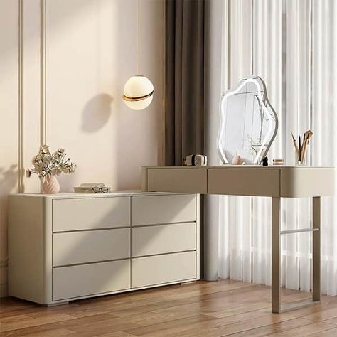 JASIWAY Modern Solid Wood Telescopic Makeup Vanity Desk - Bed Bath & Beyond - 39100911 Vanity For Small Bedroom, Marriage Room, Luxury Vanity, White Bedrooms, Makeup Vanity Desk, Makeup Life Hacks, Bedroom Cupboard, Bedroom Cupboard Designs, Kids Bedroom Inspiration