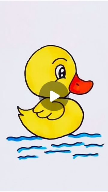 Simple Duck Drawing For Kids, Draw Duck Easy, Drawing Activities For Toddlers, Easy Simple Drawings For Kids, How To Draw Duck, Duck Easy Drawing, How To Draw A Duck, Duck Drawing For Kids, Easy Kids Drawings