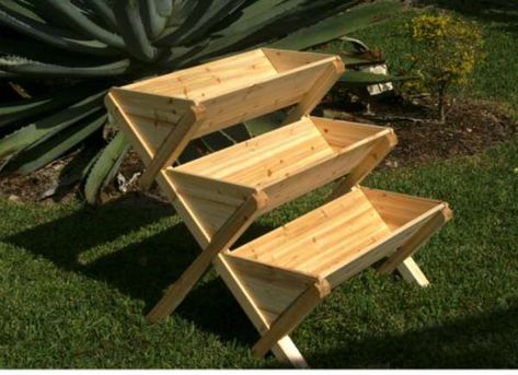 Waterfall Garden Table Garden Table Diy, Waterfall Garden, Wood Raised Garden Bed, Cut Garden, Cedar Raised Garden Beds, Garden Waterfall, Tiered Garden, Vegetable Garden Diy, The Eden