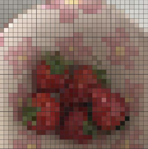 32x32 Pixel Art Realistic, Coquette Pixel Art, Pixel Art Realistic, Pixel Art Strawberry, Strawberry Pixel Art, 32x32 Pixel Art Grid, 32x32 Pixel Art, Pixie Art, Hello Kitty House