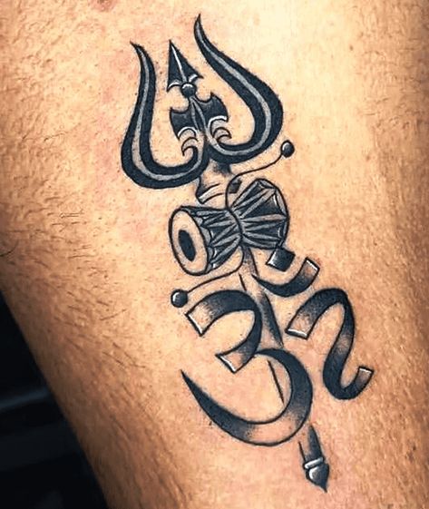 Tattoo Ideas Om, Om Tattoo Ideas, Tattoos Spiritual, Om Trishul Tattoo, Hindi Tattoo, Trishul Tattoo, Om Tattoo Design, Engraving Tattoo, Angel Tattoos