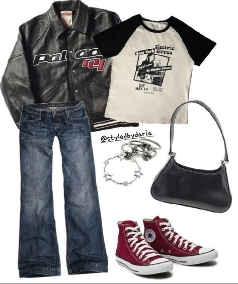 Stylish Grunge Outfits, Greaser Inspired Outfits, Rockstars Gf Outfit Ideas, Casual Rockstar Gf Outfits, 80s Outfits Grunge, 80s Inspo Outfit, Whismgothic Outfits 90s, Grunge Fit Ideas, Grunge 80s Outfits