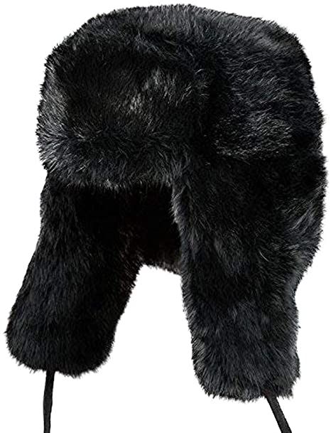 Rabbit Fur Russian Ushanka Hat at Amazon Men’s Clothing store Black Ushanka, Russian Fur Hat, Hat Styling, Black Trapper Hat, Black Fur Hat, Russian Ushanka, Ushanka Hat, Trooper Hat, Russia Fur Hats