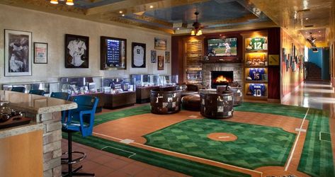 Amazing Man Cave Design Ideas Dodgers Man Cave, Basement Theatre, Patrick House, Baseball Man Cave, Best Man Caves, Sports Man Cave, Ultimate Man Cave, Baseball Room, Recreational Room