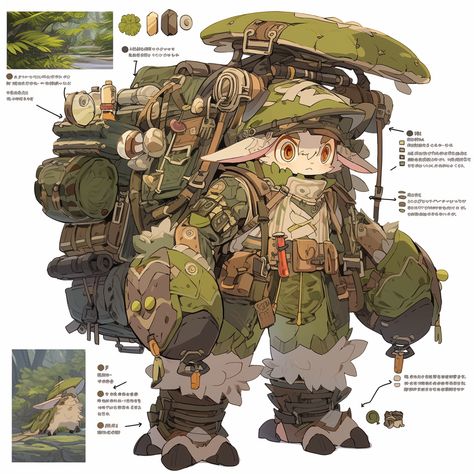 Made in abyss art style human characters detailed character sheet, multiple poses and expressions, isolated on white background, character design, hyper detailed, fine details, reference sheet --s 100 --q 2 --niji 5 Quadrupedal Human, Character Design Non Human, Made In Abyss Characters, Concept Character Sheet, Made In Abyss Drawing, Human Art Styles, Made In Abyss Character Design, Made In Abyss Concept Art, Borrowers Art