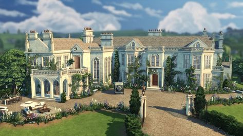 Sims 4 Packs, Gothic Exterior, Manor Exterior, Manor House Plans, Countryside Estate, Gothic Manor, British Manor, Gothic Mansion, The Sims 4 Lots