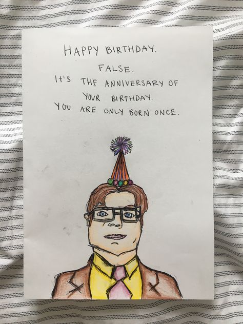 #birthday #birthdaycards #diy #funny #theoffice #dwightschrute Virgin No More Cake, Silly Birthday Cards, Birthday Card Ideas Funny, Funny Homemade Birthday Cards, Funny Birthday Card Ideas, Drake Birthday Card, Diy Birthday Sign, Meme Birthday Card, Birthday Doodle