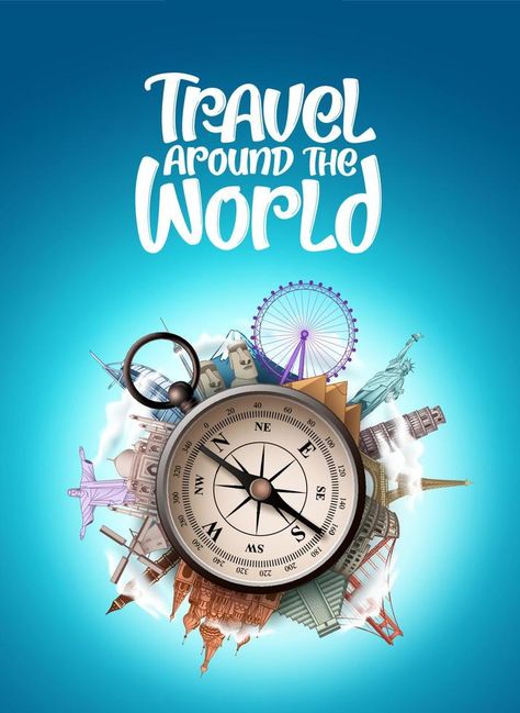 Travel And Tourism Design, Tourism Social Media Design, Tourism Logo Design Creative, Tours And Travels Creative Ads, Travel Around The World Illustration, World Destinations, Travel Post Design, Travel Social Media Design, Travel Animation