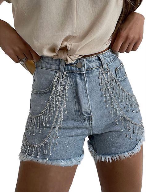 Fringe Shorts, Fringe Jeans, Gingham Shorts, Black Jean Shorts, Chic Type, Estilo Chic, Hot Shorts, High Waisted Jean Shorts, Judy Blue Jeans