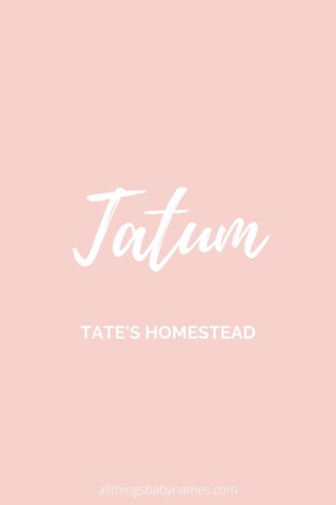 Tatum name meaning, origin and more. View our database of thousands of baby names and curated name lists to help you find the perfect name for your baby. Tatum Name, Twin Baby Names, Old Fashioned Baby Names, Country Baby Names, Hipster Baby Names, Vintage Baby Names, Baby Name Meaning, Irish Baby Names, Southern Baby Names