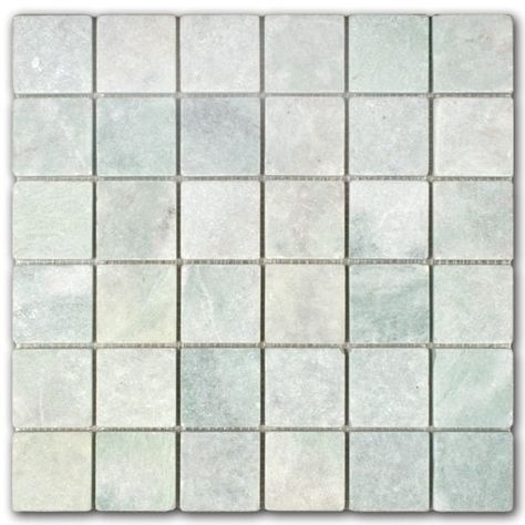 Ming Green | Marble - 2x2 in. Straight Joint Mosaic | Tumbled (3/8" Thick) - Renaissance Tile and Bath Ming Green Marble, Green Polish, Yellow Marble, Marble Flooring, Green Tile, Blue Tiles, Tile Installation, Wall Installation, Green Marble