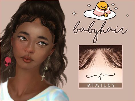 Daerilia's Mimilky | Babyhair N4 Sims 3 Makeup, Ts4 Hair, Sims 4 Hair Male, Sims 3 Cc Finds, Sims Baby, Die Sims 4, Pelo Sims, Sims 4 Cc Makeup, Sims 4 Cc Skin