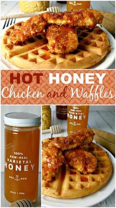 Crispy Waffles, Hot Honey Chicken, Waffle Iron Recipes, Chicken Waffles, Fried Chicken And Waffles, Waffle Maker Recipes, Fluffy Waffles, Chicken Pieces, Hot Honey