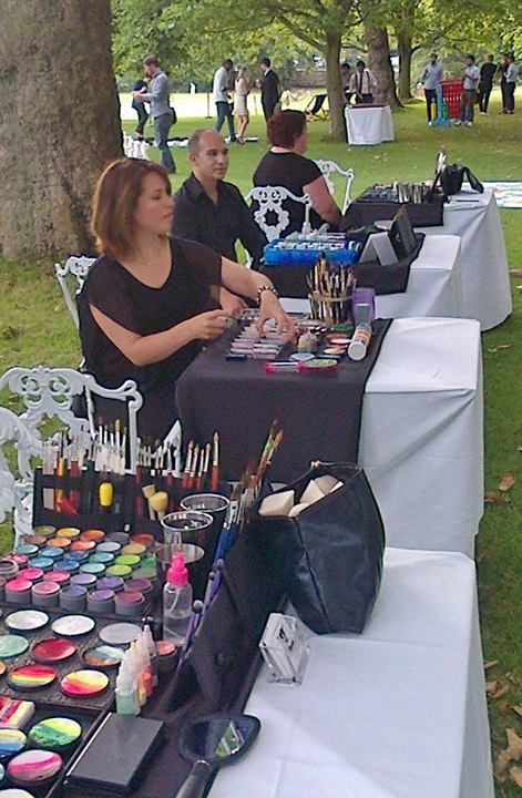 Face Paint Booth, Henna Booth, Simple Face Paint, Vendor Setup, Mime Face, Mime Face Paint, Face Paint Set, Halloween Face Paint, Paint Table